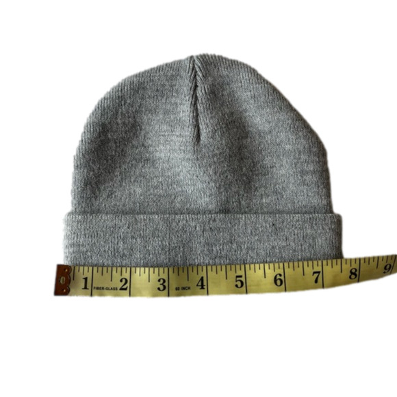 Knit Cuffed Beanie Hat OS Heather Gray - Picture 3 of 4